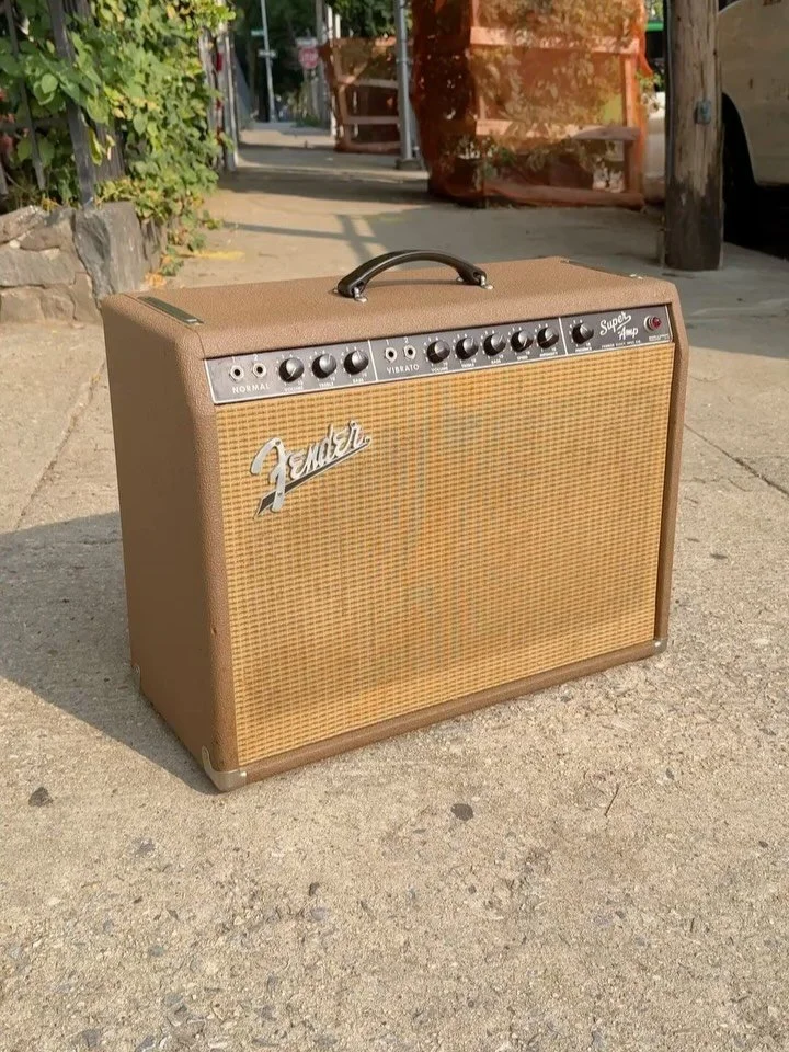 Here is a beautiful 1962 Fender Super with all the original goods. It was shipped to the client and a ground buss popped up. It needed minor TLC and 4 cathode caps replaced, the rest were changed in anther state at anther time. I can’t tell you