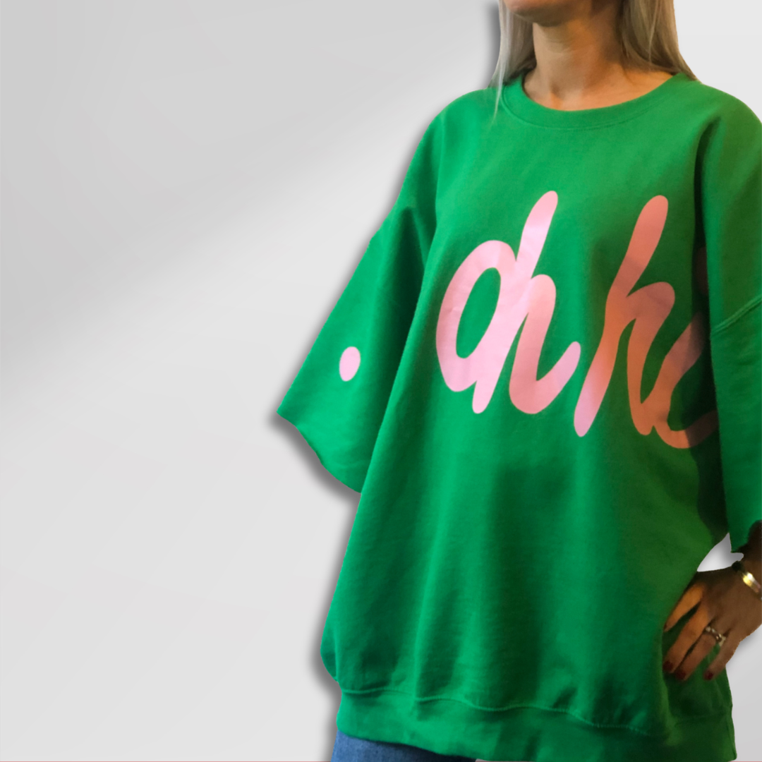 “OH HI” Handrawn Text Print Sweatshirt + SweatTee