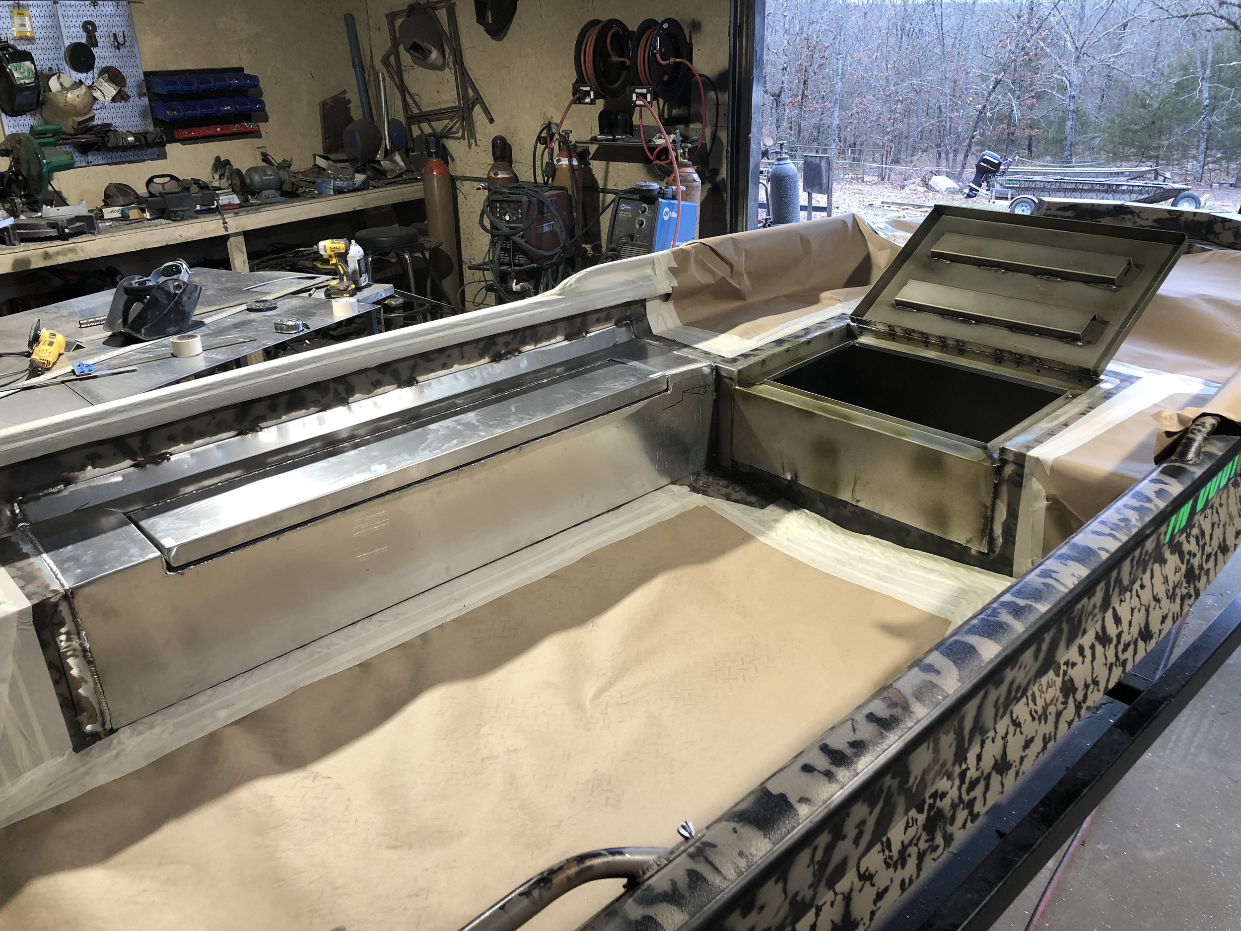Custom Aluminum Gun Box and Deck Lid for Havoc Duck Boat