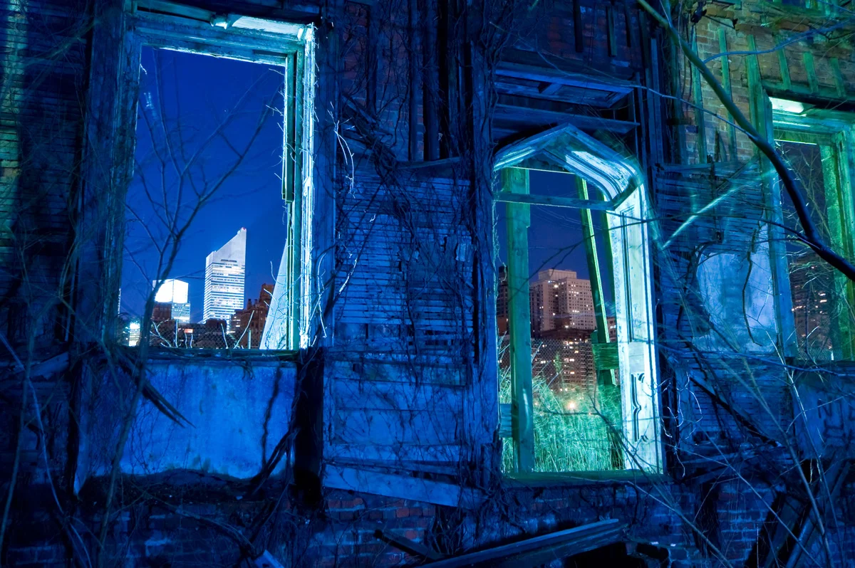 View from the Roosevelt Island Smallpox Hospital toward Manhattan