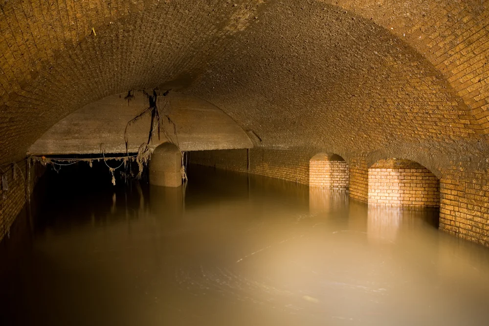 River Fleet Sewer, London (Outfall at mid/high tide, outside of tide gates)