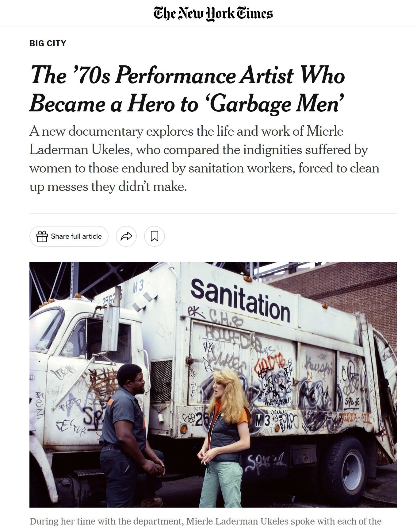 Thank you @nytimes #bigcity column for this incredible story on @maintenanceartist which just debuted at @tribeca ✨

&quot;Second-wave feminism produced a roster of writers, artists and intellectuals whose influence and celebrity has endured, but Ms.