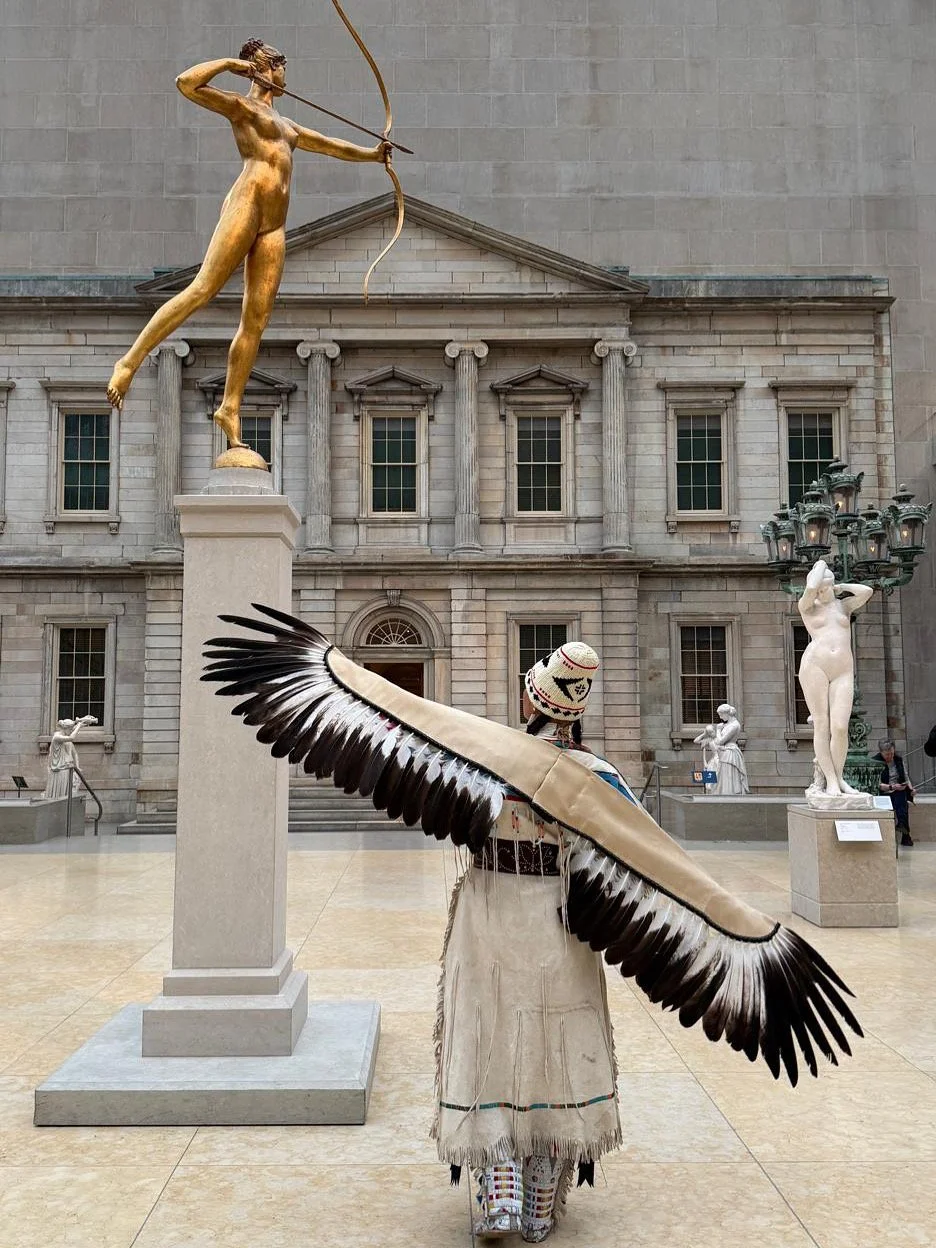 Thank you so much to @observer, @hyperallergic, @artnews, @artnet, and @theartnewspaper.official for highlighting ENCODED: Change the Story, Change the Future &mdash; a first-of-its-kind, unsanctioned Indigenous art intervention in the American Wing 