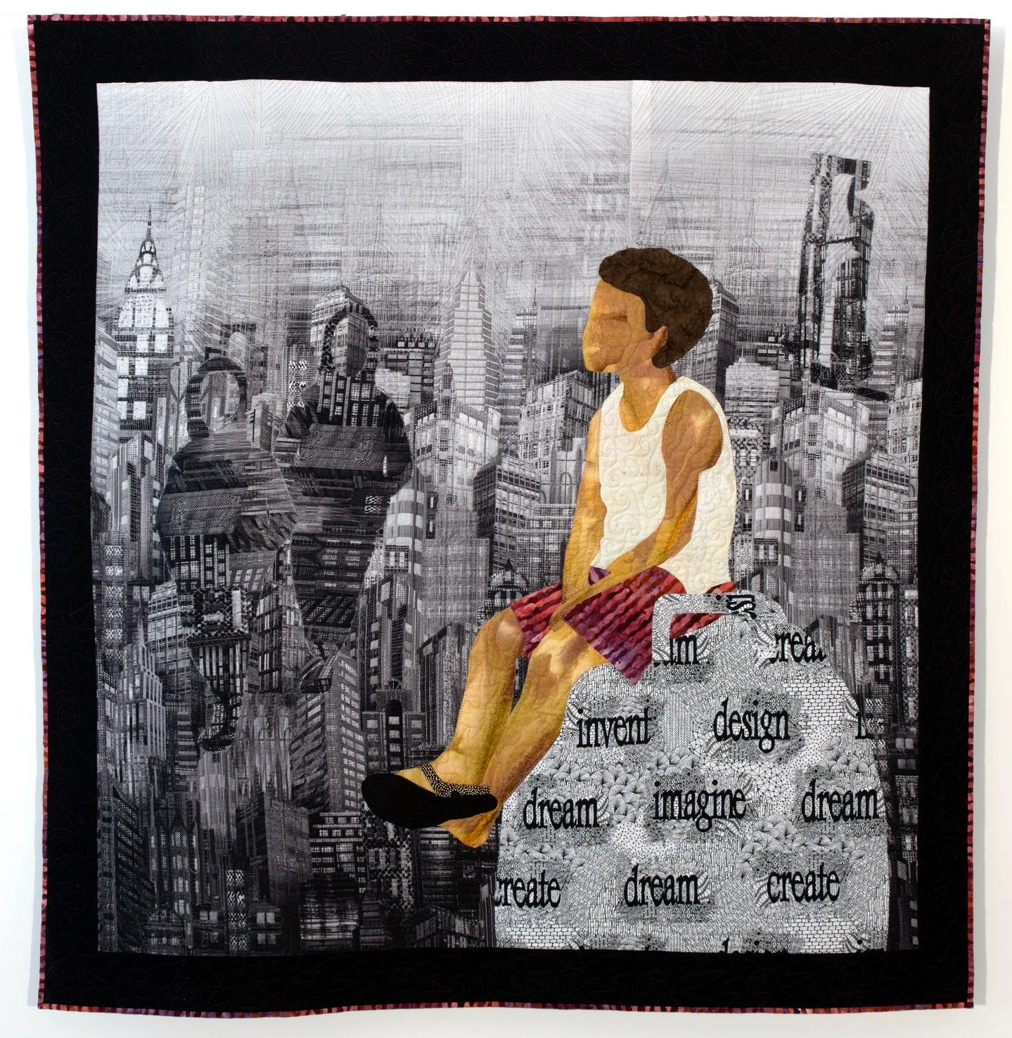 So honored to have @colossal feature "Masters of the Stitch: Threaded Stories" at @claireolivergallery. Thank you katemothes! ⁠
⁠
"From the nearly abstracted patterns featuring dozens of Black faces in the meticulous work of Sharon Ker