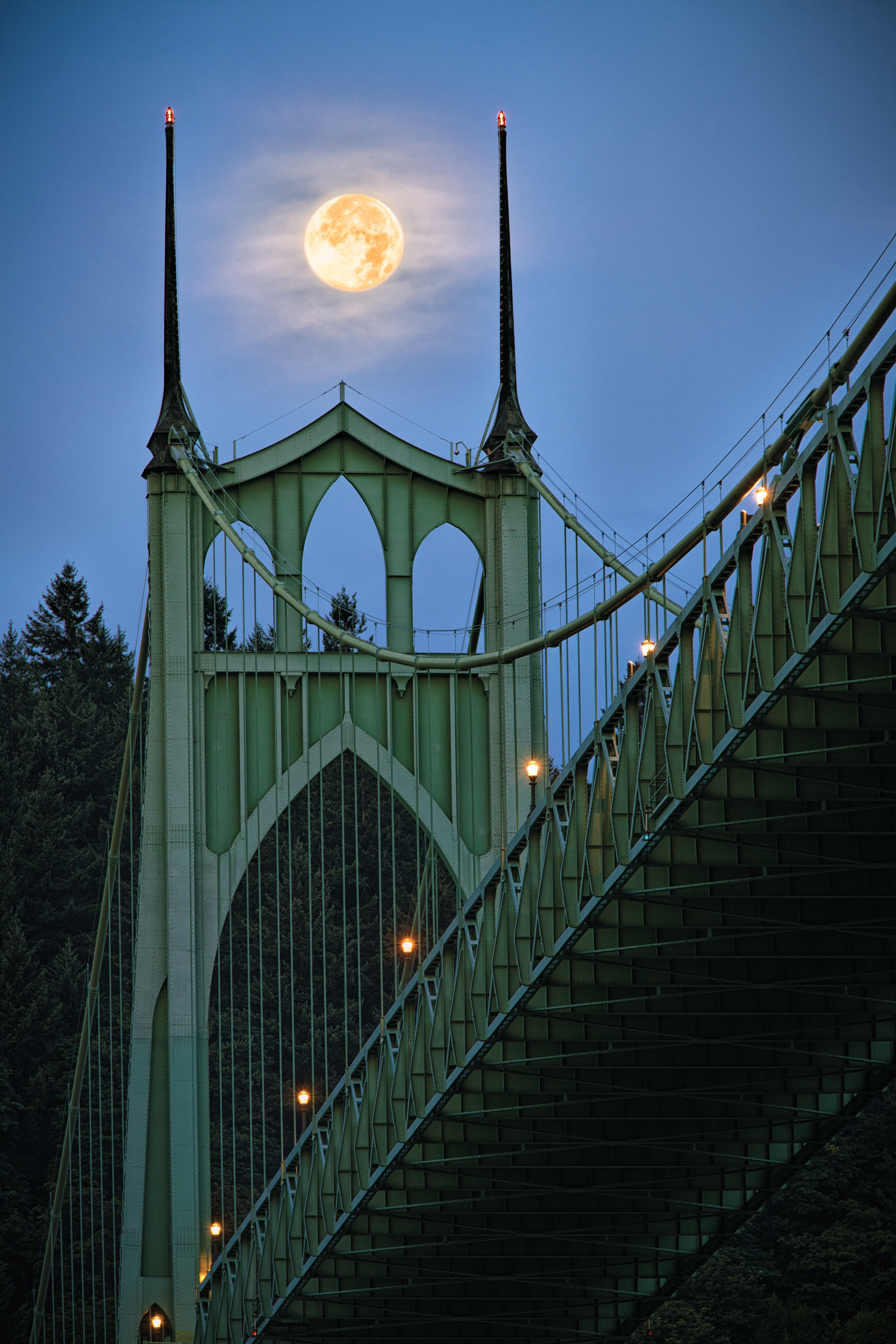 Super Moon, St. Johns, Portland, Oregon