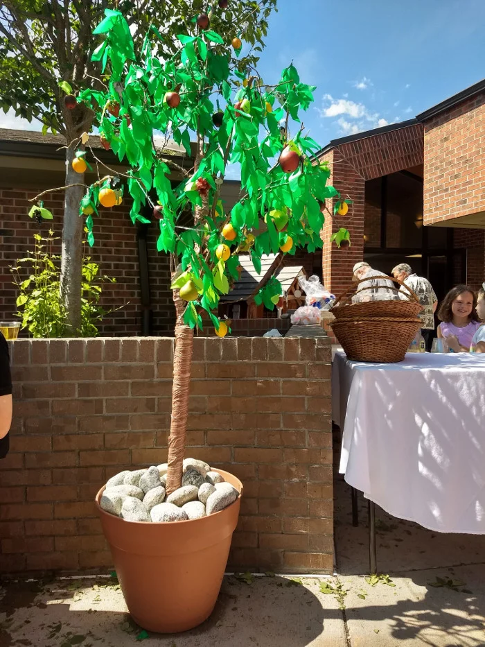 Thank you to Vickie Simpson, Stewardship Team member, who built the "fruit-bearing tree" on the Labyrinth. Our recent hail storms were no match for this tree! Now that the Loving Joyfully Time & Talent Appeal is over for the Spring, you can see just how many of us have committed to test driving a ministry role or project, as indicated by each key and piece of fruit.