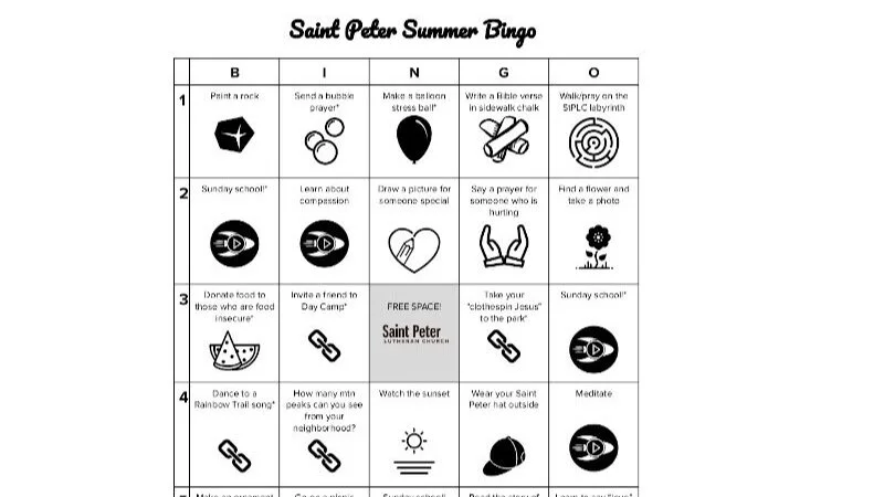 Saint Peter Summer Bingo