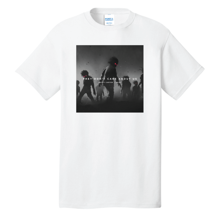 THEY DON'T CARE ABOUT US OFFICIAL ALBUM ART WHITE TEE SHIRT — Matty Carter  + Ariel