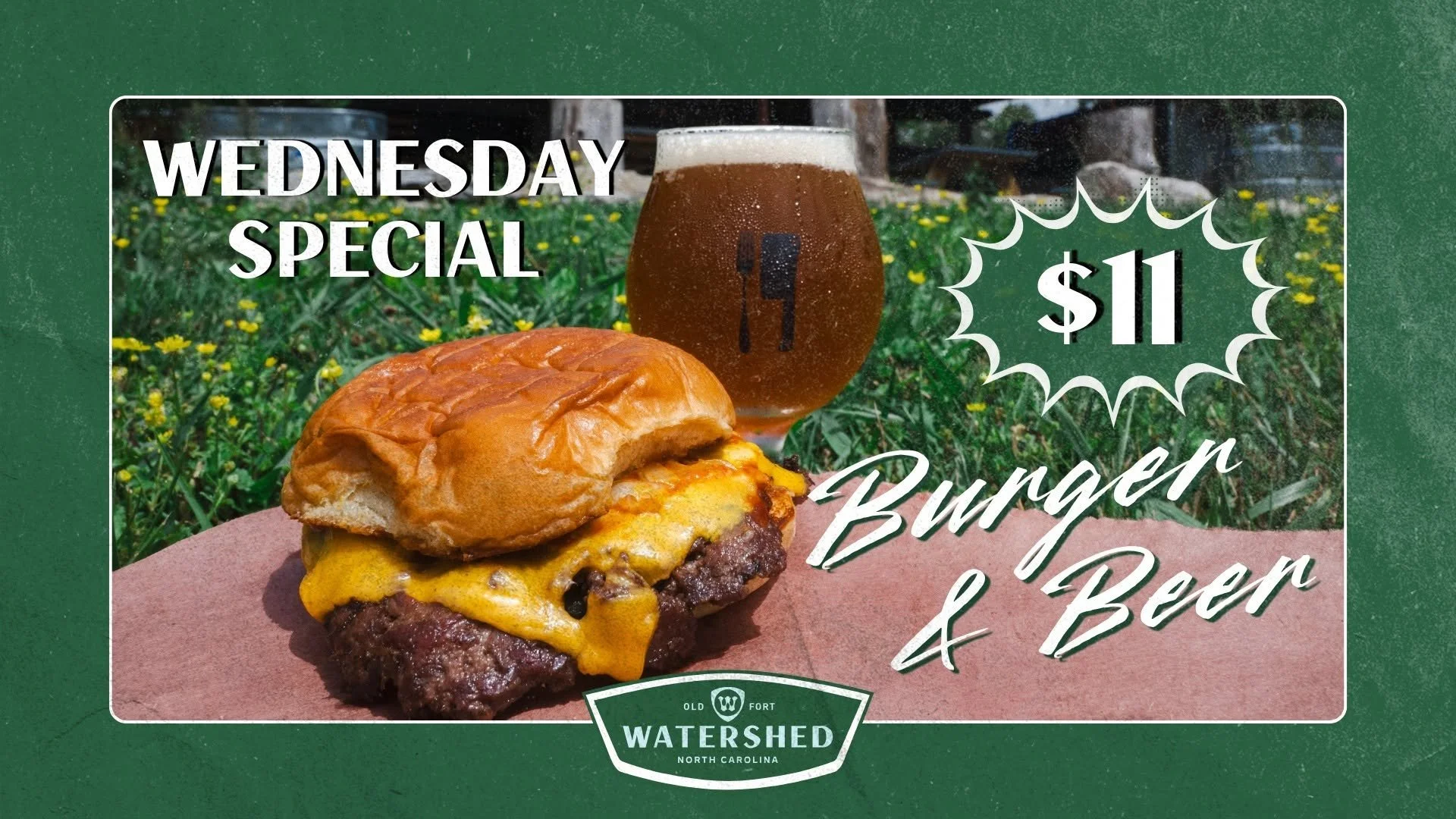 Burger &amp; Beer Special Every Wednesday