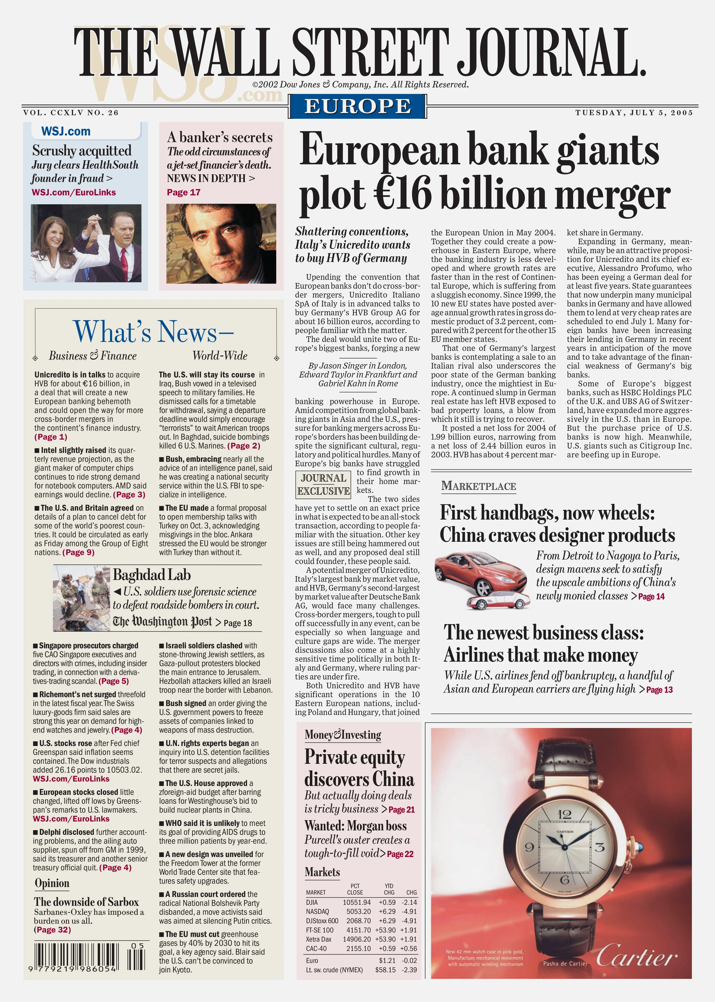 The Wall Street Journal redesign, Europe Edition. Published by Dow Jones.