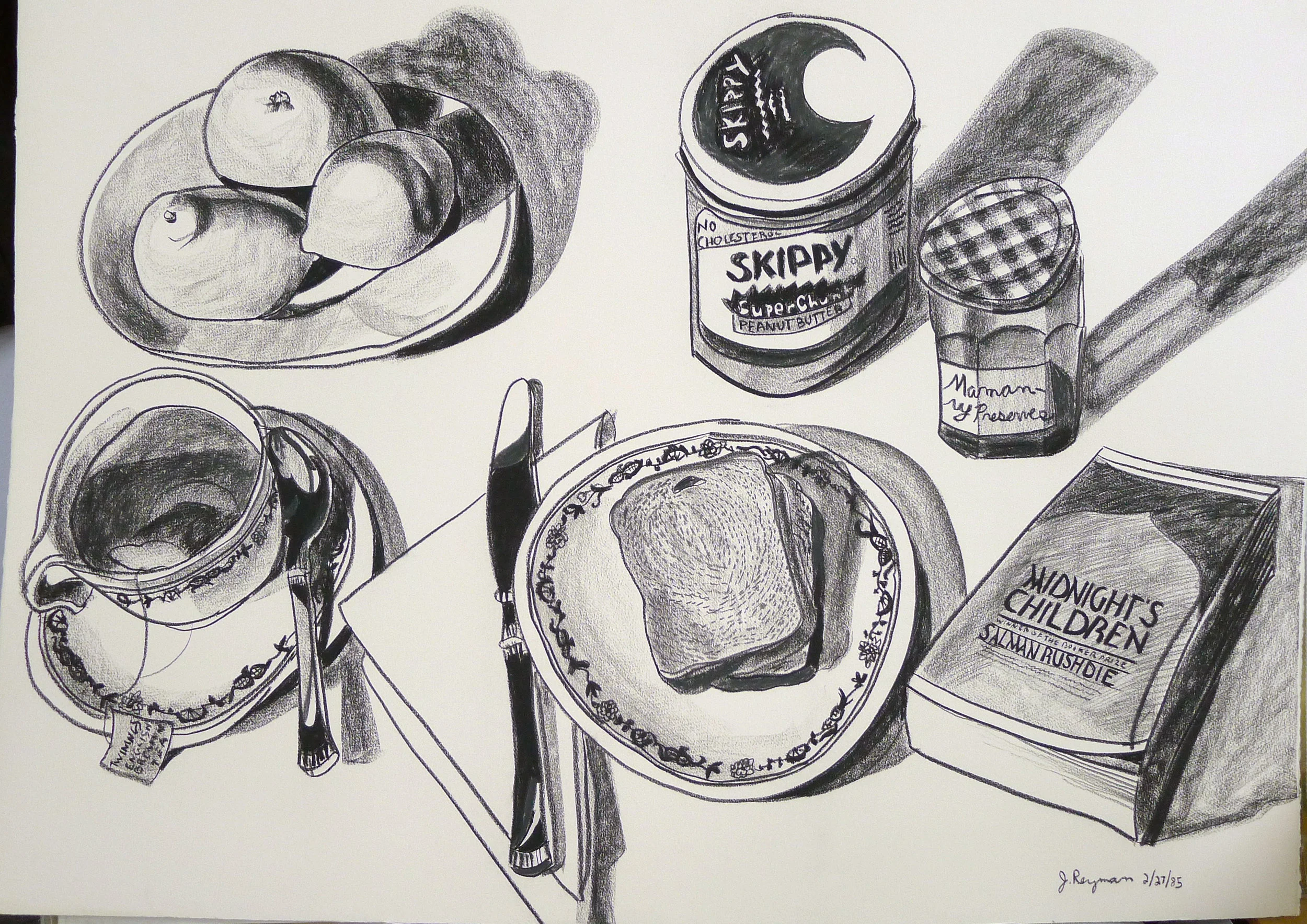 Peanut Butter, Jelly, Independence • 29 x 41 inches • Charcoal on Arches Cover