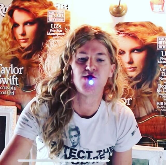 2016. I was in my attic. Smoking an e- cigarette. Drinking a Bud Light. In a wig. With two Taylor Swift posters behind me? Living! 🤪 I always say &ldquo;messy me greatly informs thriving me&rdquo;. This was PEAK messy me. 🙌 I love every version of 