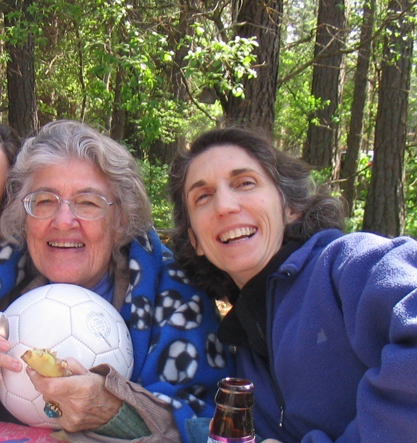 Tashie with Susan Krohn Koe, thinking about soccer?