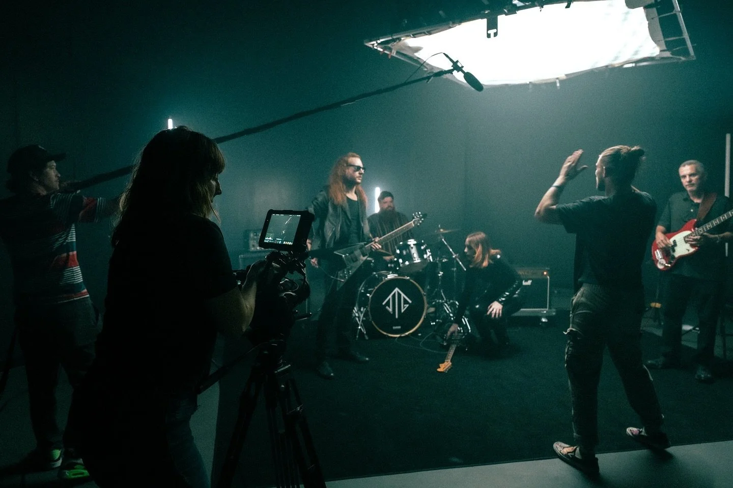 BTS: Paranoia. The director, the manic one, a very expensive camera, in the moment, screaming per usual, smile :), the beam of light, the girl, Tyler&rsquo;s hair gone wild, cannot breathe. 

Several talented people from the team are not in these pho