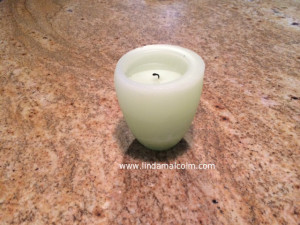 candle on counter