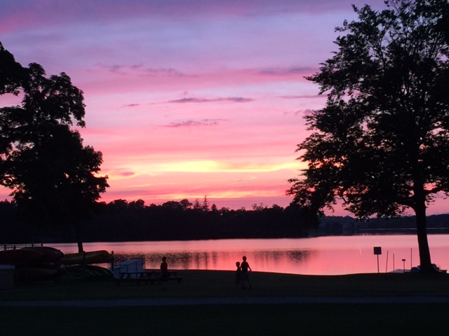 sunset at Lake Q