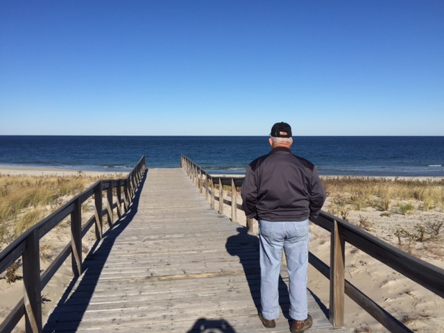 Dad on boardwalk