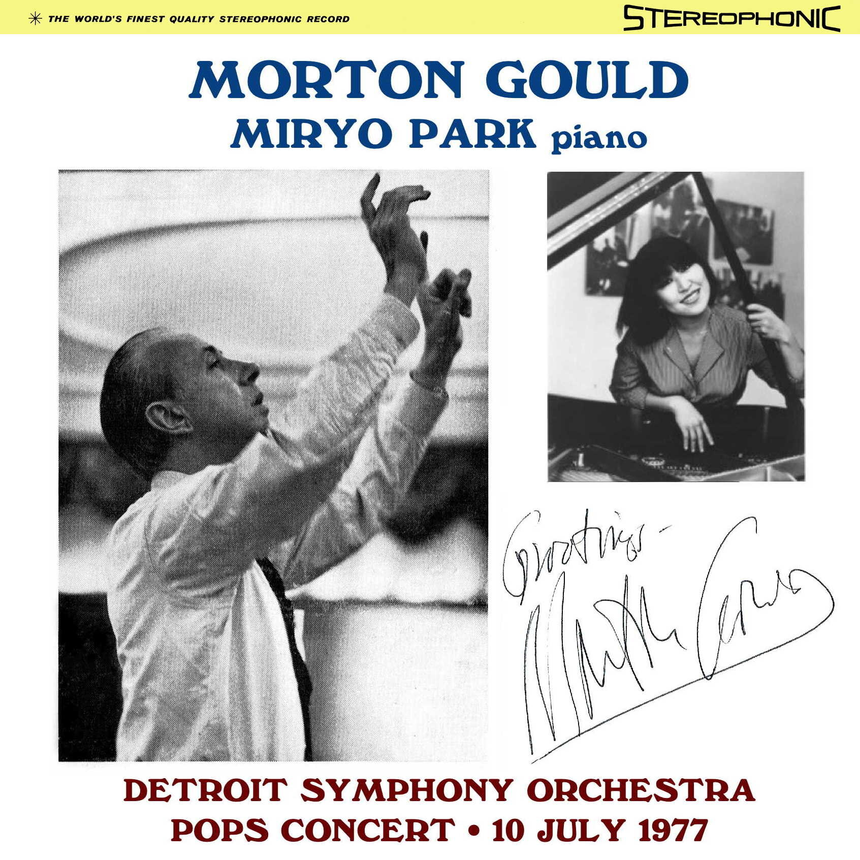  1977  Meadowbrook Festival: Performs Tchaikovsky Concerto No 1 with Detroit Symphony Orchestra, composer Morton Gould conducting 