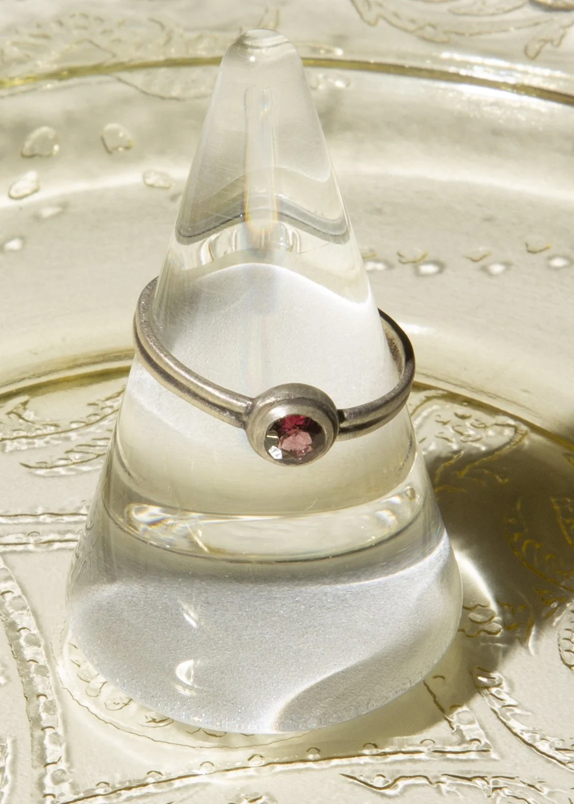 Sterling Silver Double Bezel in Garnet