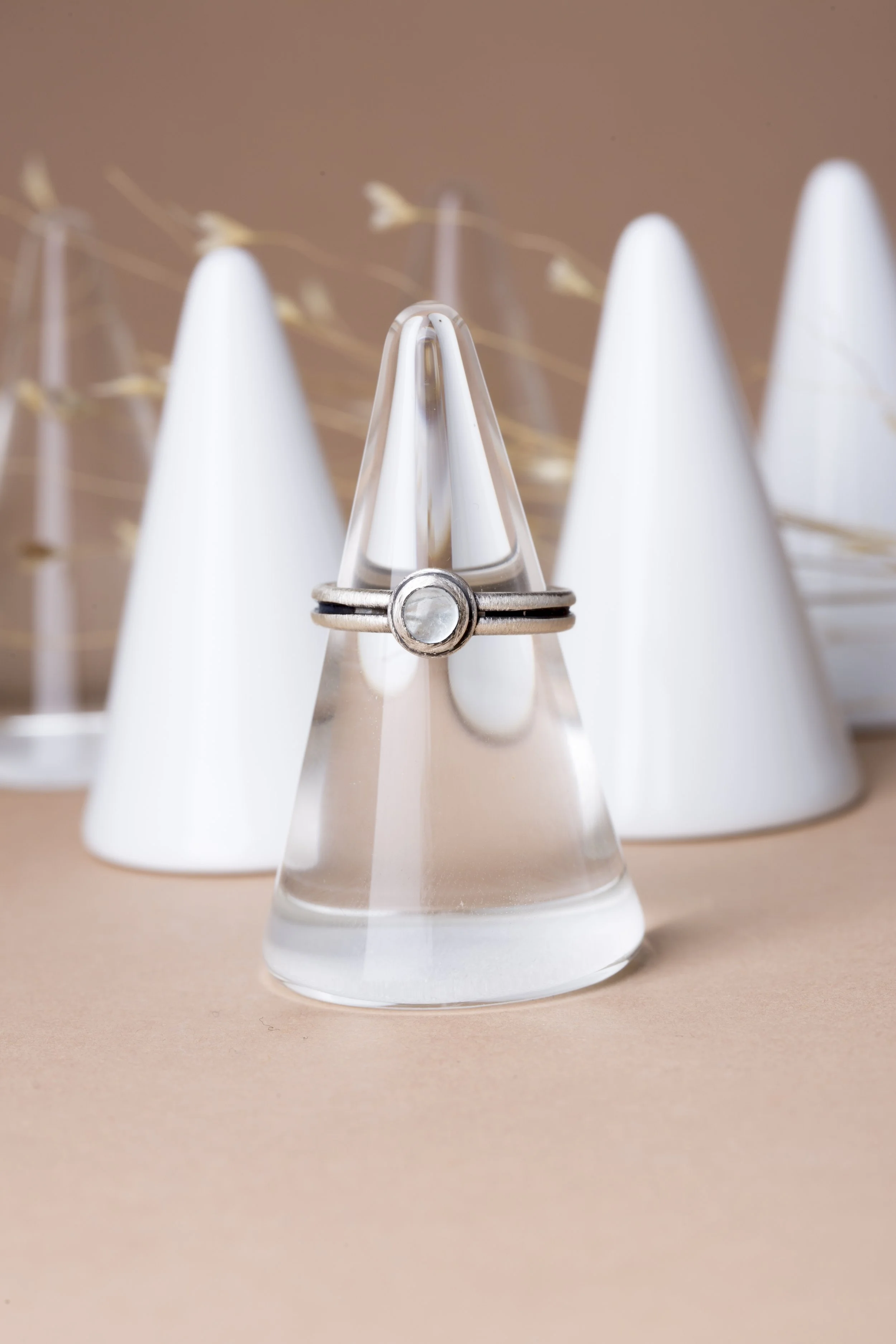Sterling Silver Double Bezel in Aquamarine