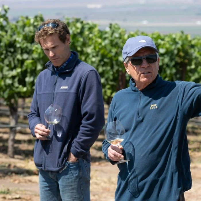 2 wine growers in a vineyard Gary Franscioni and Mark Pisoni