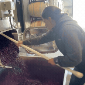 shoveling out a tank