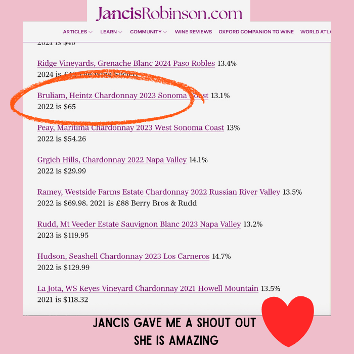 list of wines recommended by Jancis Robinson