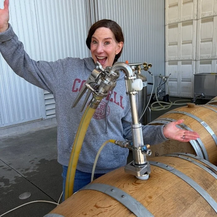 racking wine out of barrels