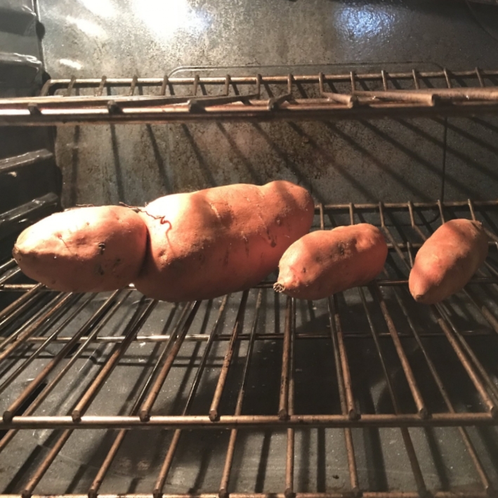 one of these potatoes took longer than the others to roast