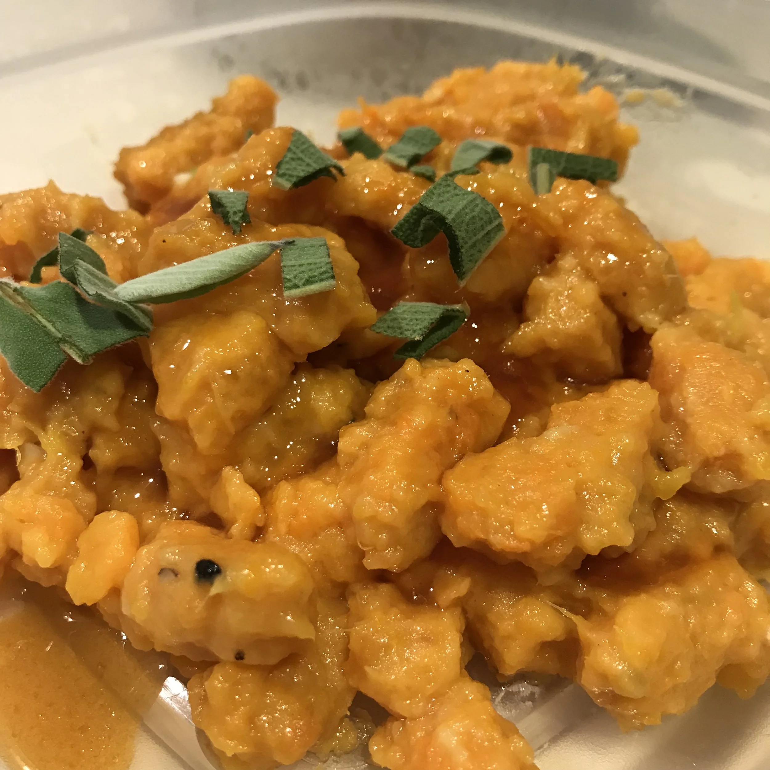 Sweet Potato Gnocchi with Apple and Sage