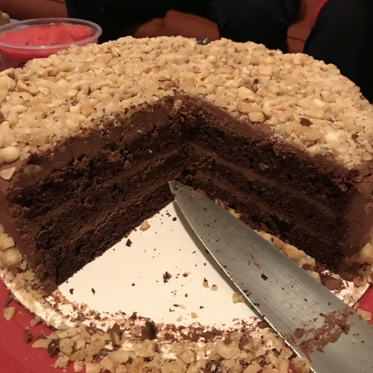 Potluck Vegan Chocolate Raspberry Hazelnut Cake