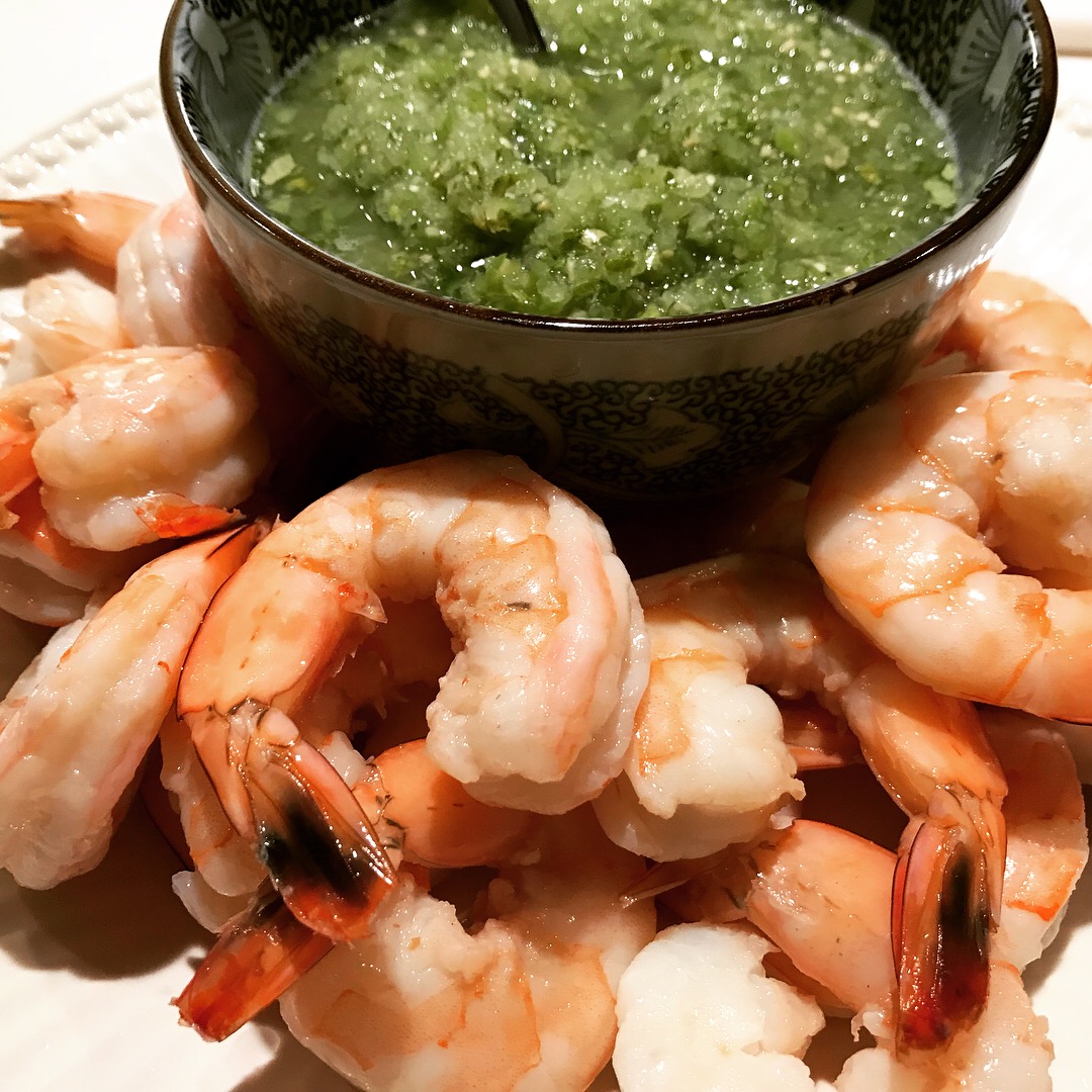 Shrimp Cocktail with Green Cocktail Sauce