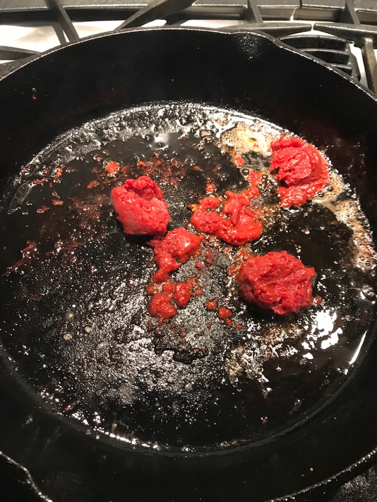 semi-thawed tomato paste