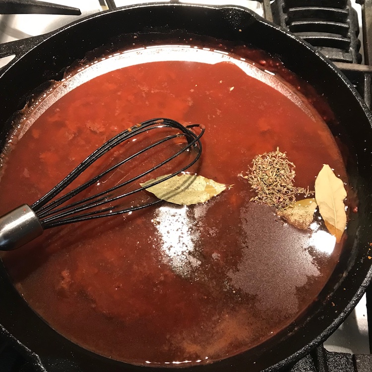 broth and the spices