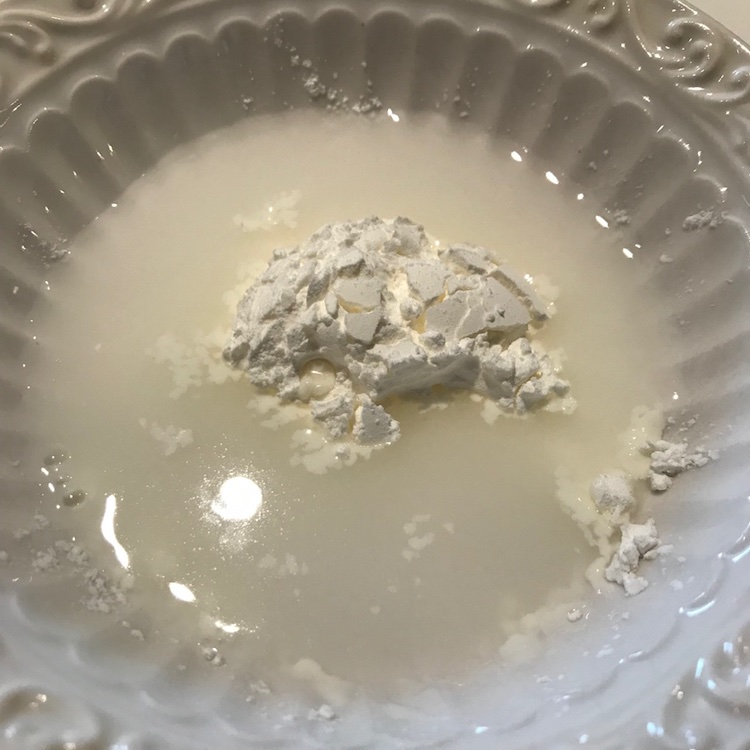 half and half: cornstarch and water