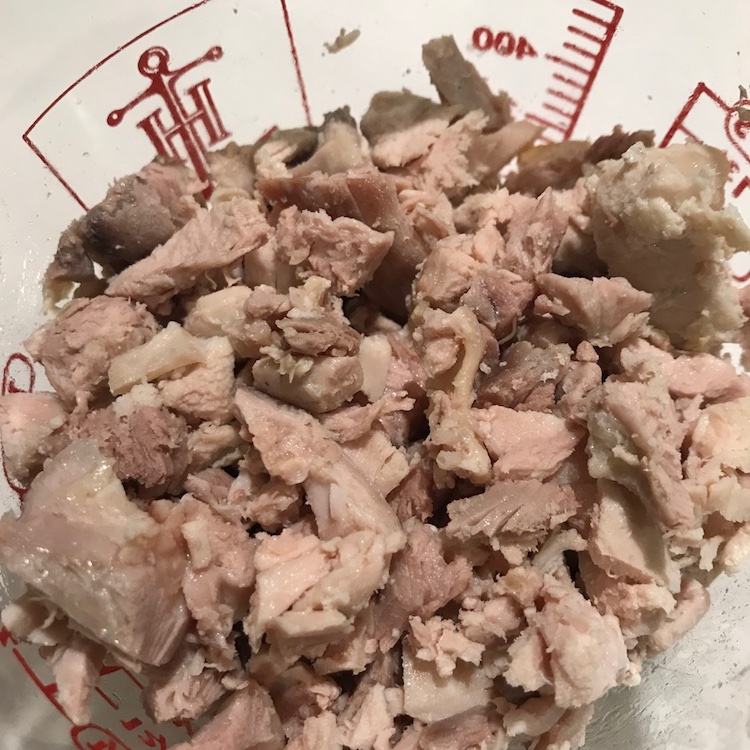 chopped and exactly the right amount of chicken! no waste!