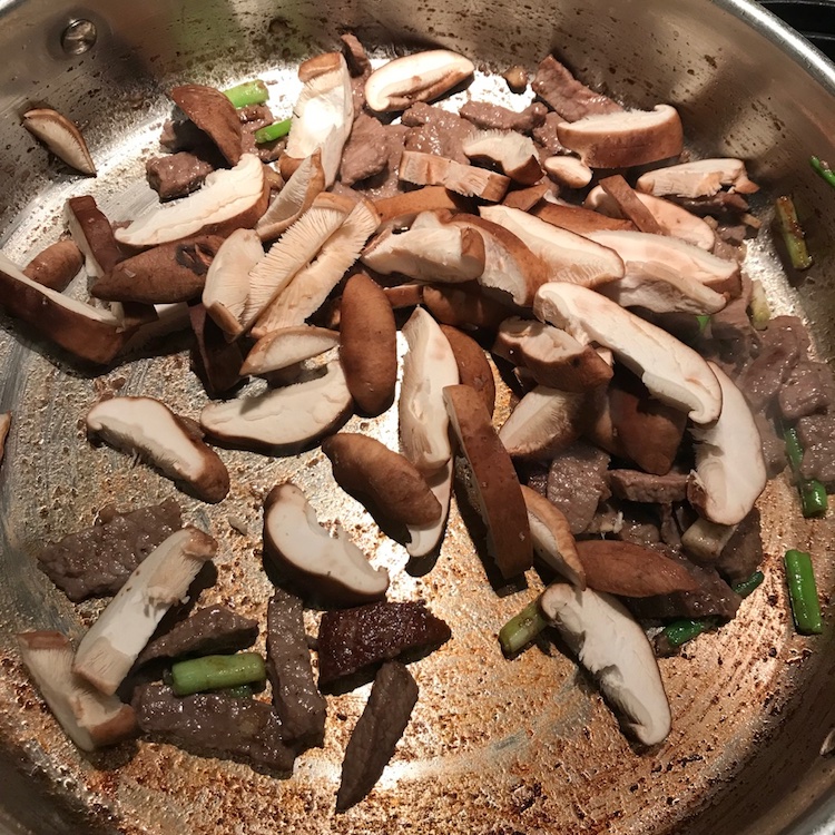 mushrooms down to fry