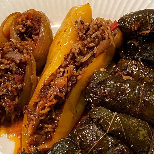 These Iraqi dolma from the @hubbcommunitykitchen cookbook, Together, are incredible! I&rsquo;m so glad I pulled this book back off the shelf, and can&rsquo;t wait to continue finding inspiration inside.
.
.
.
#planalittleeatalot #food #prep #dolma #i