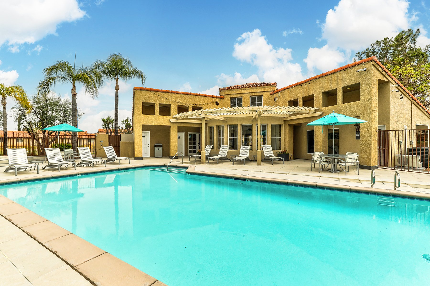 The inviting swimming pool at Villagio, this image makes you want to dip in. 