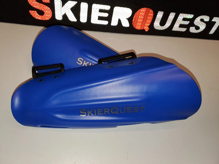 SkierQuest New Medium Forearm Guards - Blue 10 1/2" with Black Text