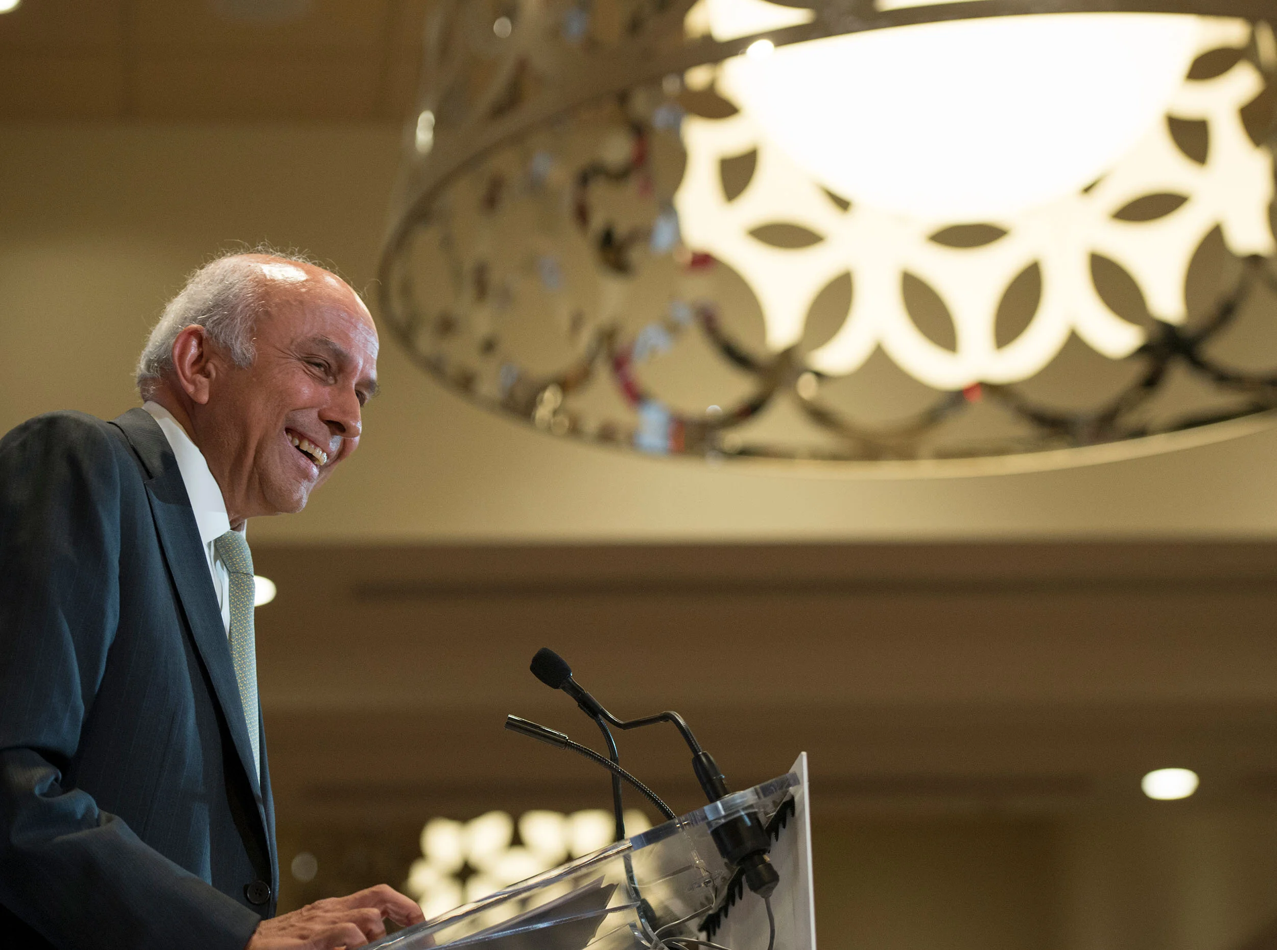  Prem Watsa, Founder, Chairman and CEO of Fairfax Financial Holdings, speaks to the Canadian Club during a luncheon held at the Sheraton Centre in Toronto, Ontario, Canada.   