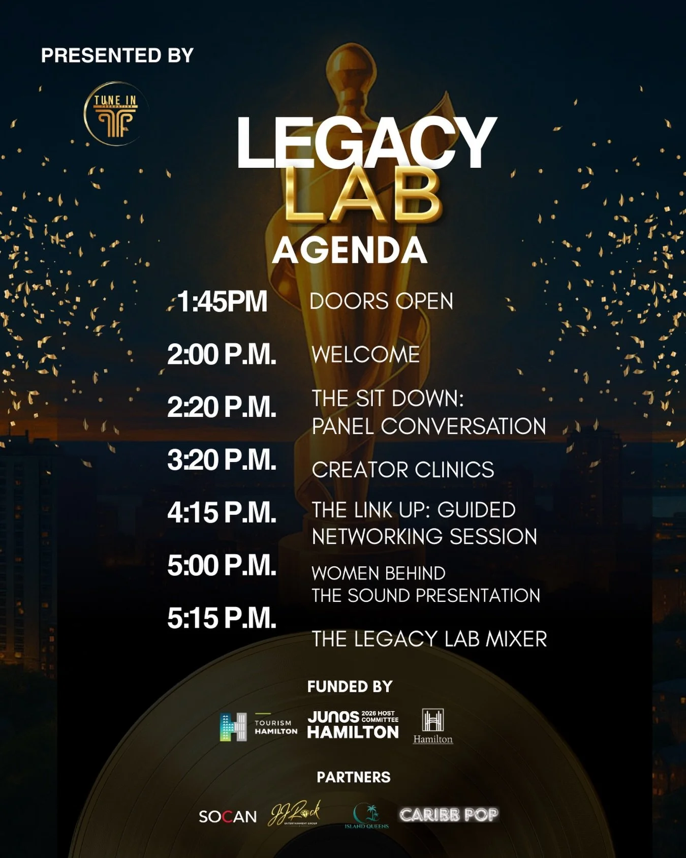 Creators! Don&rsquo;t miss this.

Legacy Lab is a JUNO Week creator + music industry experience built for real outcomes: rights/royalties, funding pathways, content that converts, and intentional connections.

Friday, March 27 | 2&ndash;6 PM (Doors 1