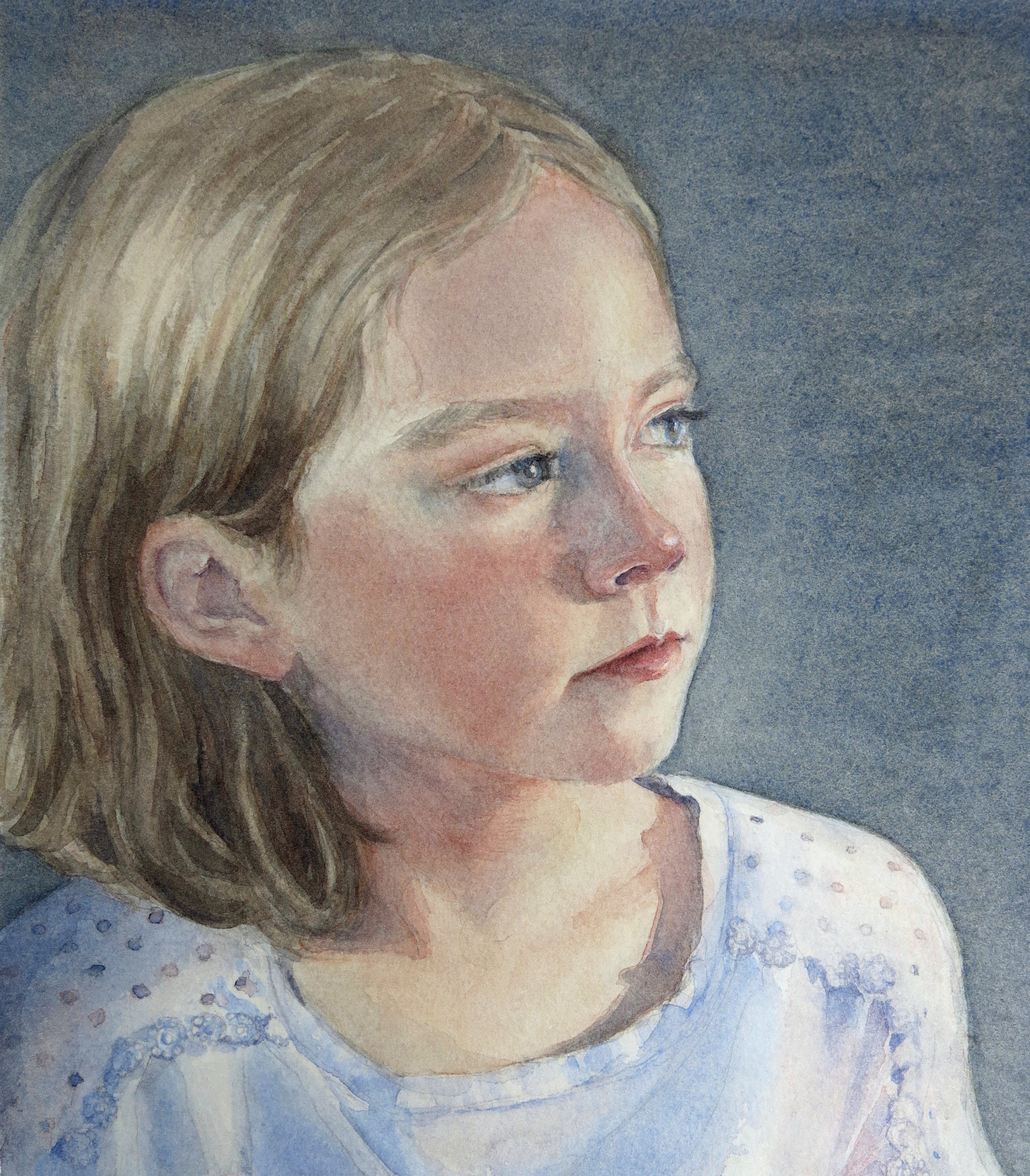   Juliet   Watercolor on paper, 9 x 8” 