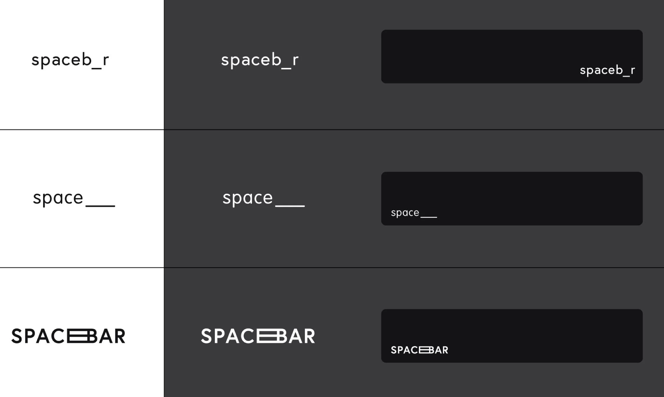 Early stage logo concepts for Spacebar