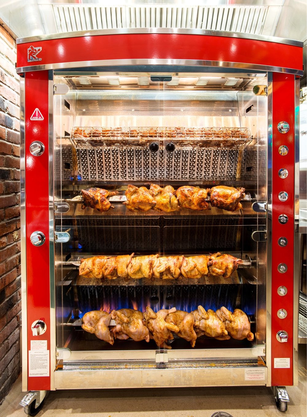   Portobello , at the  Fairmont Chateau Whistler , is upscale fast casual devoted to delicious details and good service. Its recent multi-million dollar transformation included a battaltion of swanky new kitchen tools like this Rotisol rotisserie, wh