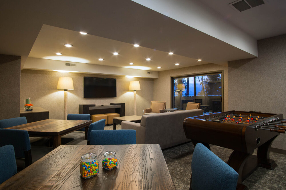 The game room at Hotel Azure in South Lake Tahoe, CA.  Tahoe Real Estate Photography | Courtesy Tahoe South  