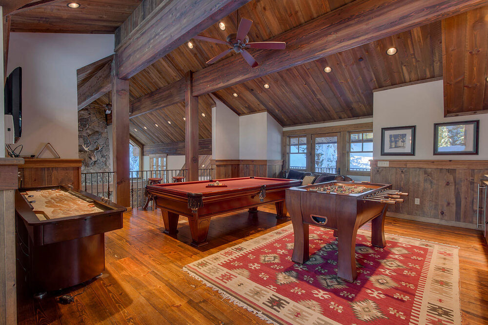  Tahoe Luxury Properties manages a discriminating roster of private vacation home rentals. Here’s the games room at “True North.”  Courtesy Tahoe Luxury Properties  