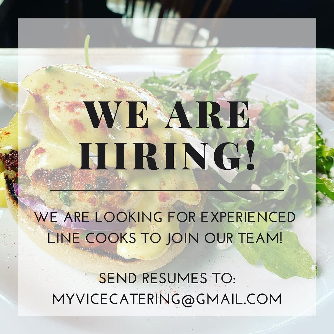 Tag a friend who you think would be a great fit in our comments, or send us your resume if you want to be part of the My Vice family! Email us at myvicecatering@gmail.com #pdxeats #eaterpdx #pdxfoodies #pdxfoodscene