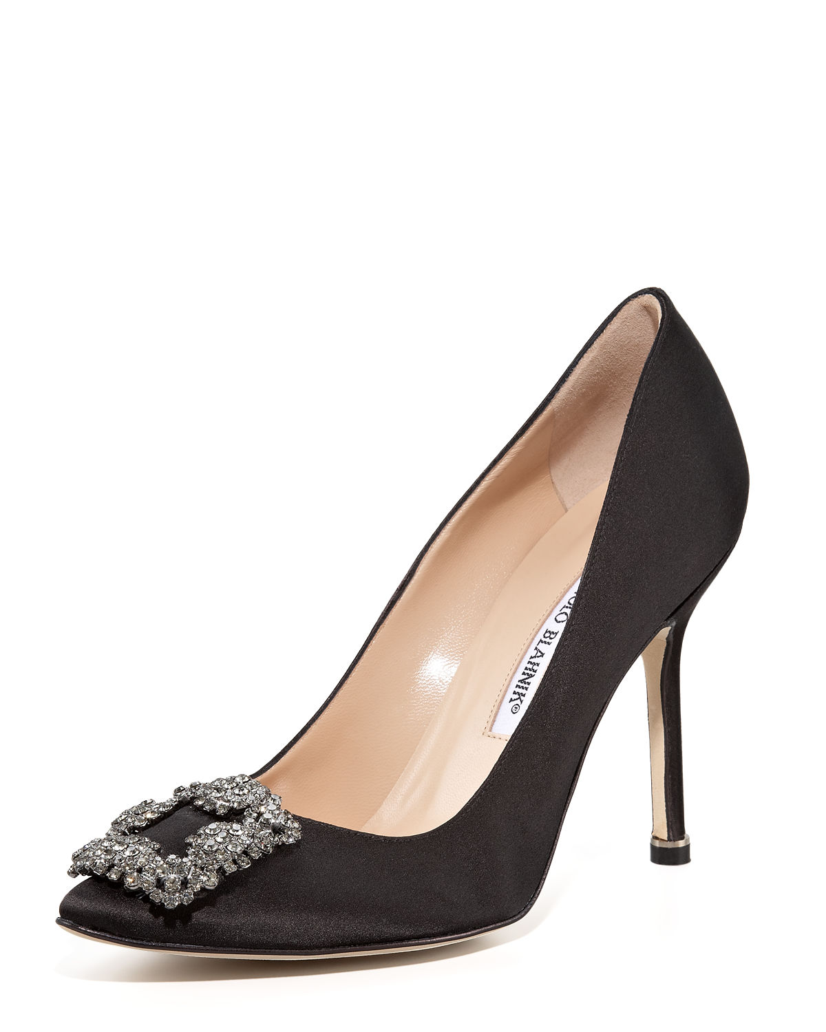 Manolo Hangisi Black Satin