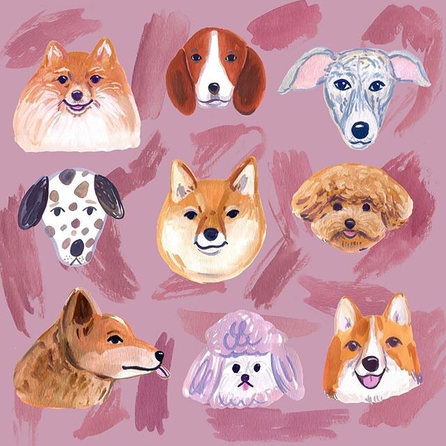 When I was working on the @gormanclothing #collabwithgorman comp artwork I made a few other patterns for fun. Here&rsquo;s another doggo face pattern. 🐶🐕🐩